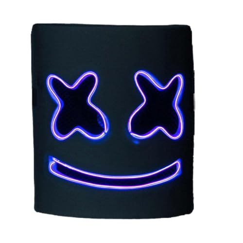 GOODS+GADGETS LED Grusel Leuchtende Maske wie aus Purge für Halloween Karnevall Kostüm Horror-Maske Verkleidung mit Beleuchtung für Motto-Party, Unisex, Blau von GOODS+GADGETS