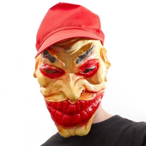 GOODS+GADGETS Maske für Halloween, Karneval Cosplay Gesichtsmaske, Vollmaske Kostüm Gesichtsmaske Fancy Grusel-Verkleidung Mottoparty (Gangster Clown) von GOODS+GADGETS