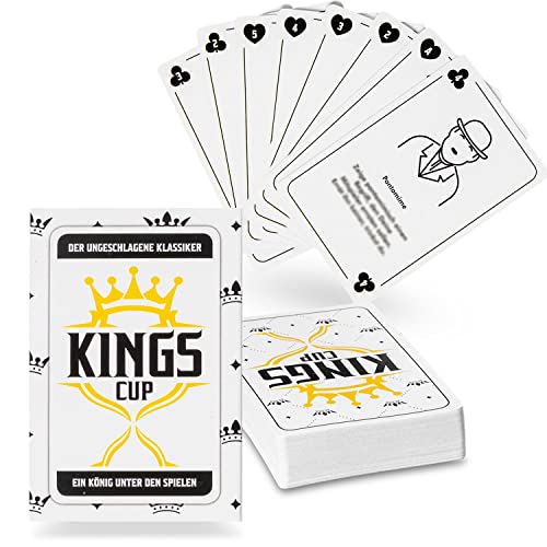 GOODS+GADGETS Kings Cup Kartenspiel - Das Original in der 2.0 Version; Kartenspiel Party-Spiel Edition mit 52 Karten Erweiterung DEUTSCHE Version von GOODS+GADGETS