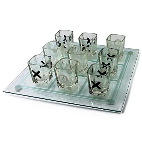 Tic Tac Toe - Das Brettspiel mit 9 Gläsern; Lustiges Partyspiel für 2 Personen von GOODS+GADGETS