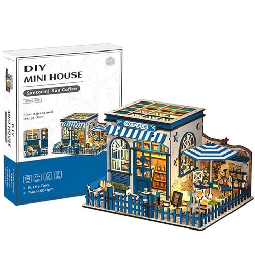 GOOGO Book Nook Kit, DIY Miniaturhaus Book Nook (Sonnenschein Café) von GOOGO