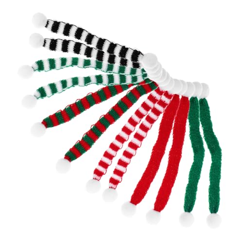 GOOHOCHY 12 Stück Mini Strickschal Teilig für Weihnachten Festliche Dekorative Accessoires für Puppenstuben Weinflaschen und DIY Handwerk Süße Miniaturisierte Schals Farben von GOOHOCHY
