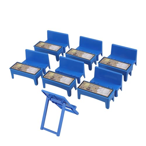 GOOHOCHY 13 Stück Teiliges Mini Klassenzimmer Möbelset für Puppenhaus Tisch Stühle und Tafel für Kreatives Spiel und Lernen Sicheres und Ergonomisches Design für Rollenspiele und Dioramen von GOOHOCHY