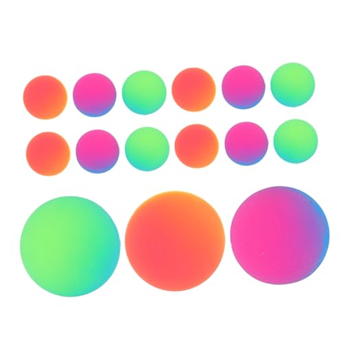 GOOHOCHY 18 Stück Teiliges Bunte Gummibälle Elastische Wurf und Sprungbälle für Geburtstagsparty Mitgebsel Klassenzimmerpreise Outdoor von GOOHOCHY