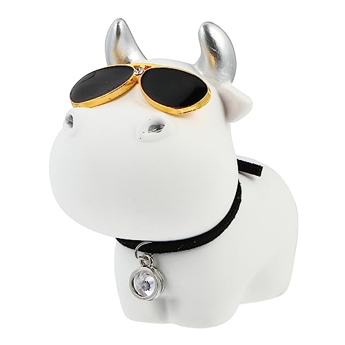 GOOHOCHY 1stück Lustiger Auto-Maskottchen Ornament Resin Kreative Kuh-Dekoration Für Armaturenbrett Cartoon-ox Mit Weißen Brillen Für Festliche Im Auto GOOHOCHY 1stück Lustiger Auto-Maskottchen Ornament Resin Kreative Kuh-Dekoration Für Armaturenbrett Cartoon-ox Mit Weißen Brillen Für Festliche Im Auto von GOOHOCHY