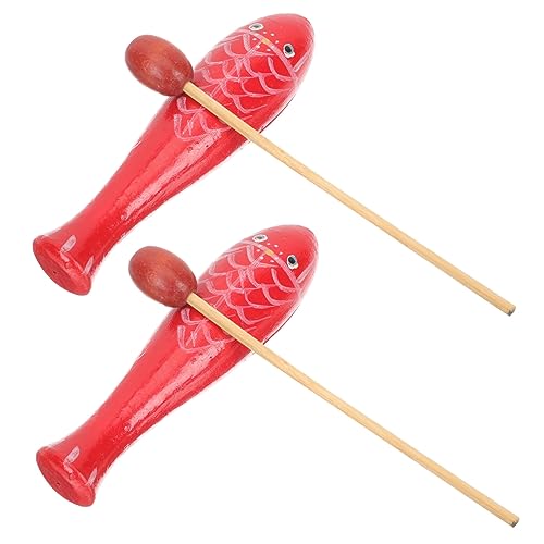 GOOHOCHY 2 Paare traditionelle Handwerksverzierung kinderinstrumente musikinstrumente Rhythmus Percussion Instrumente Musik-Rhythmus- Instrumentenzubehör Holz rot von GOOHOCHY