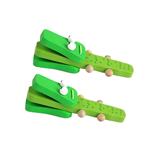 GOOHOCHY 2 Stück Krokodilspielzeug Kleinkind Babys Musik Trommel Säuglingsspielzeug Kinderinstrument Rasseln Hölzern Green GOOHOCHY 2 Stück Krokodilspielzeug Kleinkind Babys Musik Trommel Säuglingsspielzeug Kinderinstrument Rasseln Hölzern Green von GOOHOCHY