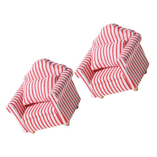 GOOHOCHY 2 Stück Miniatur Teiliges Rot Weiß Gestreiftes Sofa Puppenhaus Möbel für Kreative Wohnzimmereinrichtung und Puppenzubehör Geeignet für Kleinkinder und Sammler GOOHOCHY 2 Stück Miniatur Teiliges Rot Weiß Gestreiftes Sofa Puppenhaus Möbel für Kreative Wohnzimmereinrichtung und Puppenzubehör Geeignet für Kleinkinder und Sammler von GOOHOCHY
