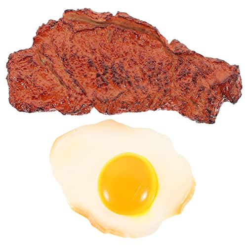 GOOHOCHY 2 Stück Realistisches Fake Steak und Rührei Modell Künstliche Lebensmittel Deko für Restaurant Fotografie und Kreative Requisiten GOOHOCHY 2 Stück Realistisches Fake Steak und Rührei Modell Künstliche Lebensmittel Deko für Restaurant Fotografie und Kreative Requisiten von GOOHOCHY