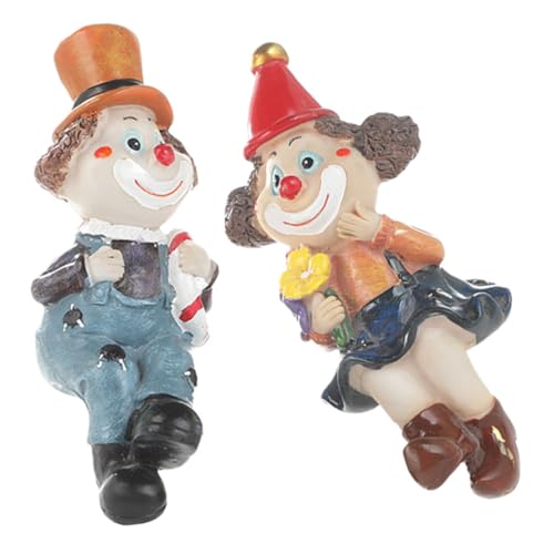 GOOHOCHY 2 Stück Schreibtisch-Clown-Ornamente, Clown-Figuren, Dekorative Clown-statuen, Paar- GOOHOCHY 2 Stück Schreibtisch-Clown-Ornamente, Clown-Figuren, Dekorative Clown-statuen, Paar- von GOOHOCHY
