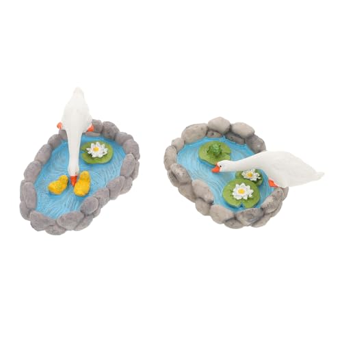 GOOHOCHY 2 Stück Teiliges Deko mit Weisser Ente und Frosch für Garten Balkon und Feengarten Dekoration GOOHOCHY 2 Stück Teiliges Deko mit Weisser Ente und Frosch für Garten Balkon und Feengarten Dekoration von GOOHOCHY