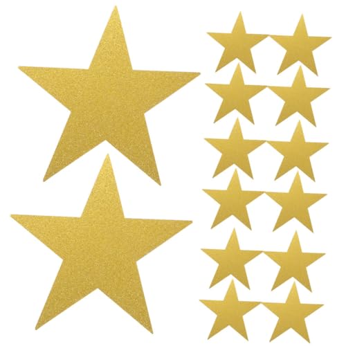 GOOHOCHY 24 Stück Teiliges Doppelseitig Bedruckter Goldsterne aus Glitzerpapier Handgefertigte Chinesische Papiersterne für Pinnwand Wanddekoration DIY Kunstprojekte für Klassenzimmer und von GOOHOCHY
