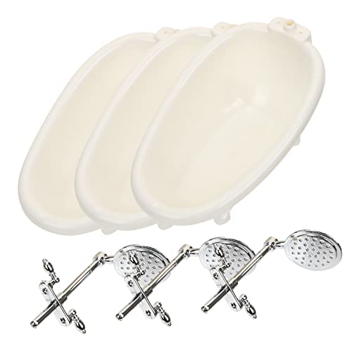 GOOHOCHY 3 Stück Mini Badewanne Mini Möbel Modell Puppenhaus Miniatur Hausmöbel Mini Badewanne Miniatur Badewanne Modell Puppenhaus Gadgets Miniatur Badezimmerzubehör von GOOHOCHY
