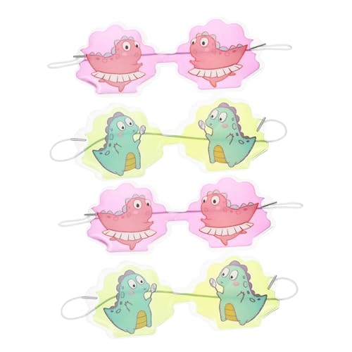 GOOHOCHY 4 Stück Cartoon Design Kühlende Augenpads Dinosaurier Augenmasken für Wiederverwendbare Gel Eisbeutel zur Linderung von Schwellungen und Augenermüdung von GOOHOCHY
