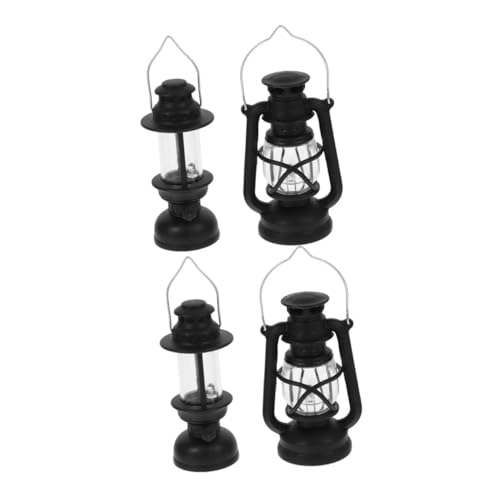 GOOHOCHY 4 Stück Miniatur Kerosinlampen für Puppenhäuser Realistische Beleuchtung Retro Öl Laternen Kleine Dekolampen für DIY Szene Geeignet für Miniaturlandschaften und Festtagsdeko von GOOHOCHY