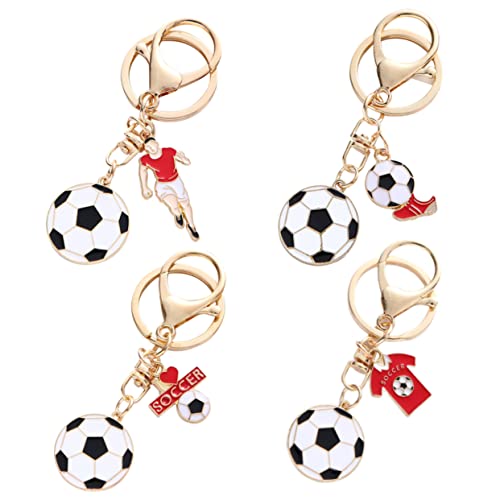 GOOHOCHY 4 Stück Teiliges Fußball Schlüsselanhänger mit Kreativem Fußball Design Praktischer Sportschlüsselanhänger für Tasche Auto und Haus als Party Deko und GOOHOCHY 4 Stück Teiliges Fußball Schlüsselanhänger mit Kreativem Fußball Design Praktischer Sportschlüsselanhänger für Tasche Auto und Haus als Party Deko und von GOOHOCHY