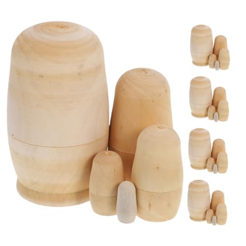 GOOHOCHY 5 Sätze Unbemalte Puppen Lagige Holz Nesting Dolls DIY Bastelset Unvollendete Russische Holzpuppen Kreatives GOOHOCHY 5 Sätze Unbemalte Puppen Lagige Holz Nesting Dolls DIY Bastelset Unvollendete Russische Holzpuppen Kreatives von GOOHOCHY