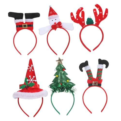 GOOHOCHY 6 Stück Teiliges Weihnachts Rehgeweih Haarreifen Festliche Kopfbedeckung für Erwachsene Haaraccessoires für Festliche Stimmung von GOOHOCHY