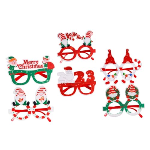 GOOHOCHY 6St Weihnachts-Kinderbrille Weihnachts-Sankt-Brille Weihnachtssonnenbrille kinder weihnachtssocken Weihnachtsdekorationen Weihnachtsbrille Foto-Requisite Brillengestell Schüttgut von GOOHOCHY