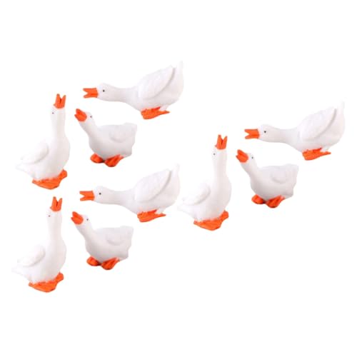 GOOHOCHY Entzückende Gänsefigur Aus Kunstharz Miniatur-tierfiguren Gänsestatue Schreibtisch-tierdekoration Gänsefigur von GOOHOCHY