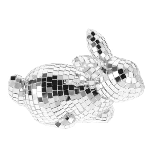 GOOHOCHY Bunny Decor Disco Spiegel Glas Figurine Für Home Tisch Retro Disco Skulptur Für Party von GOOHOCHY