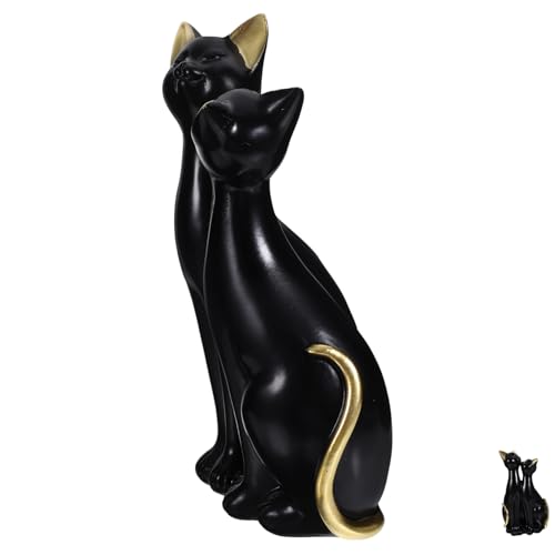 GOOHOCHY Katzenfigur Deko Kunstharz Katzenpaarstatue Schreibtischfigur Ebene Zierde Für Zuhause Romantische Garten Dekoration GOOHOCHY Katzenfigur Deko Kunstharz Katzenpaarstatue Schreibtischfigur Ebene Zierde Für Zuhause Romantische Garten Dekoration von GOOHOCHY