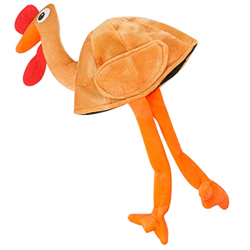 GOOHOCHY Lustiger Cartoon Truthahnhut für Erwachsene Weicher Bequemer Partyhut für Halloween Weihnachten Erntedankfest Karneval Kostüm und Foto Requisiten von GOOHOCHY