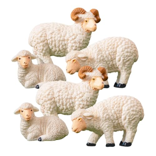 GOOHOCHY Gartendeko Figuren Mini Schaf Figuren Set Realistische Tier Dekoration Für Miniatur Garten Bonsai Und Landschaftsgestaltung Weiße Schafe Vater Kleines Schaf Merino Schaf Figuren GOOHOCHY Gartendeko Figuren Mini Schaf Figuren Set Realistische Tier Dekoration Für Miniatur Garten Bonsai Und Landschaftsgestaltung Weiße Schafe Vater Kleines Schaf Merino Schaf Figuren von GOOHOCHY