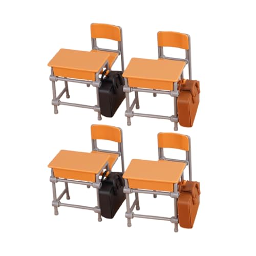 GOOHOCHY Miniatur-schulzimmermöbel Für Puppenhaus Miniatur-Tisch Und Stuhlmodell Puppenhaus-klassenzimmerset Aus Kunststoff Winziges Puppenhauszubehör Für Spiel Und Dekoration von GOOHOCHY
