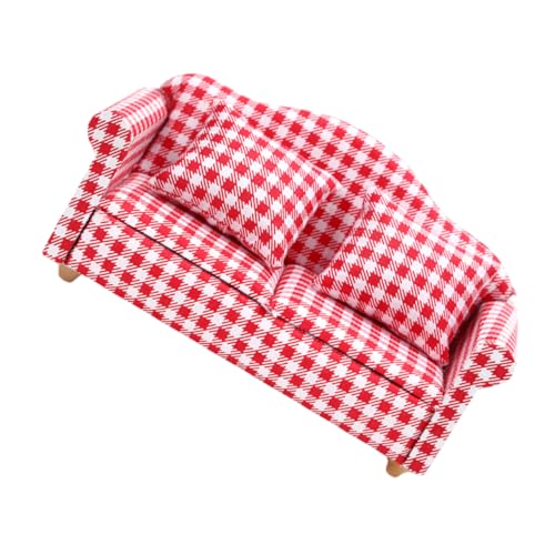 GOOHOCHY Puppenhaus Möbel Set Rotes Weißes Kariertes Sofa mit Kissen Miniatur Wohnzimmer Dekoration Hochwertiges Miniatursofa für DIY Hausmodelle GOOHOCHY Puppenhaus Möbel Set Rotes Weißes Kariertes Sofa mit Kissen Miniatur Wohnzimmer Dekoration Hochwertiges Miniatursofa für DIY Hausmodelle von GOOHOCHY