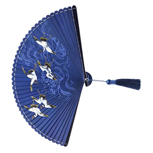 GOOHOCHY Retro Faltfächer mit Chinesischer Stil Faltbarer Handfächer für Tanz Hochzeiten und Sommerreisen Dekorativer Vintage Fächer mit Quaste von GOOHOCHY