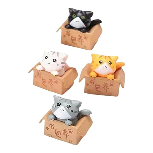 GOOHOCHY Set Mit 4 Miniatur-katzenstatuen Katzenfigur Für Den Innenbereich Kätzchen-Dekoration in Zarter Katzenform Für Die Anzeige Auf Dem Schreibtisch GOOHOCHY Set Mit 4 Miniatur-katzenstatuen Katzenfigur Für Den Innenbereich Kätzchen-Dekoration in Zarter Katzenform Für Die Anzeige Auf Dem Schreibtisch von GOOHOCHY