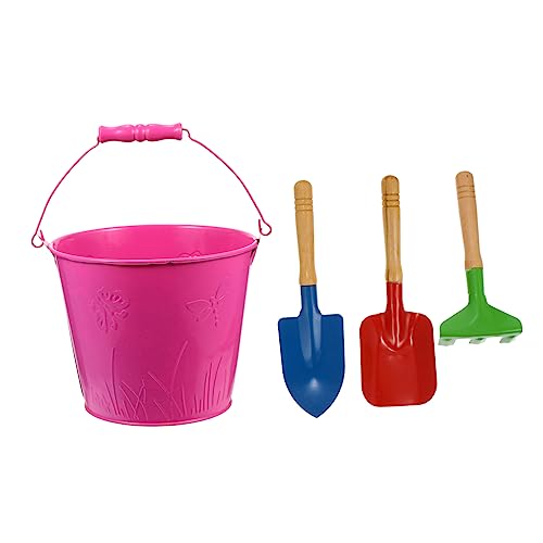 GOOHOCHY Strandspielzeug Teilig Dicker Großer Eiseneimer mit Kleiner Schaufel Robustes Sandspielzeug für Junge Mädchen Outdoor Sandkasten Fördert Kreativität und Hand Auge von GOOHOCHY