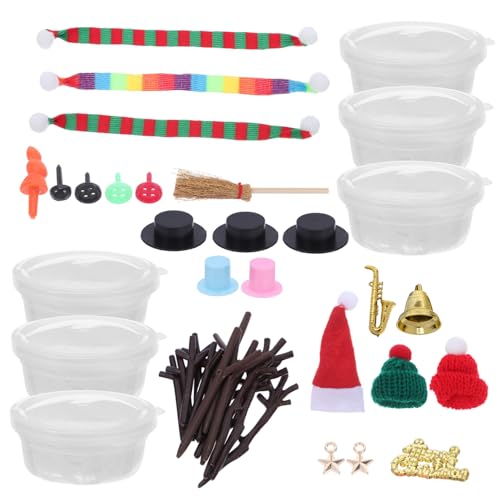 GOOHOCHY Teiliges DIY Schneemann Bastelset für Bunter Modelliermasse Einfache Anleitung Geeignet für Weihnachts und Winterfest Dekoration für Schule und Partyspaß von GOOHOCHY