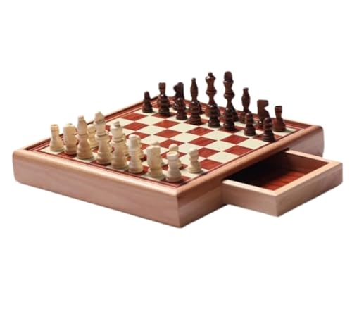 GOOPEEG Brettspiele Schach Brettspiele Aufbewahrung Schublade Schach Set High-End Holz Klassisches Brettspiel Tragbar Für Anfänger Strategie Lernspiele von GOOPEEG
