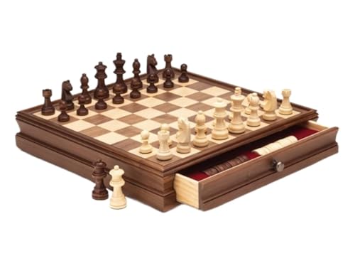 GOOPEEG Brettspiele Schachset Handgemachte Holz Schach Aufbewahrung Schublade Internationales Schach High-End Erwachsene Reise Brettset Strategie Lernspiele von GOOPEEG