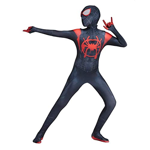 Mouxuerl Spiderman Kostüme für Kinder Kids Superheld Anime Anzug Spidey Cosplay Overall Halloween Christmas Karneval Jumpsuit (A,M 120-130cm) von Mouxuerl