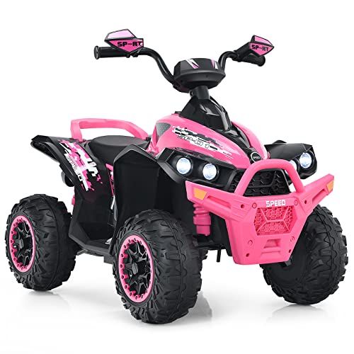 GOPLUS 12V Elektrische Kinderquad, Kinderfahrzeug mit LED-Scheinwerfern, Musik & Hupe, Elektroauto mit 4 rutschfeste Räder & langsamer Start, für Kinder 3–8 Jahre alt, bis 35 kg Belastbar (Rosa) GOPLUS 12V Elektrische Kinderquad, Kinderfahrzeug mit LED-Scheinwerfern, Musik & Hupe, Elektroauto mit 4 rutschfeste Räder & langsamer Start, für Kinder 3–8 Jahre alt, bis 35 kg Belastbar (Rosa) von GOPLUS