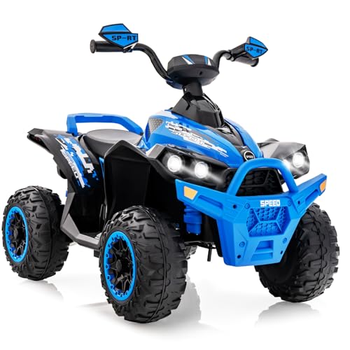 GOPLUS 12V Elektrische Kinderquad, Kinderfahrzeug mit LED-Scheinwerfern, Musik & Hupe, Elektroauto mit 4 rutschfeste Räder & langsamer Start, für Kinder 3–8 Jahre alt, bis 35 kg Belastbar (Blau) GOPLUS 12V Elektrische Kinderquad, Kinderfahrzeug mit LED-Scheinwerfern, Musik & Hupe, Elektroauto mit 4 rutschfeste Räder & langsamer Start, für Kinder 3–8 Jahre alt, bis 35 kg Belastbar (Blau) von GOPLUS