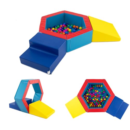 GOPLUS 3 TLG Schaumstoff Bausteine mit Bällebad, Schaumstoffbausteine mit 100 Bunte Bälle, Softbausteine-Set mit wasserdichtem Bezug & Dicker Schwammfüllung, Großbausteine für Kinder ab 1 Jahr GOPLUS 3 TLG Schaumstoff Bausteine mit Bällebad, Schaumstoffbausteine mit 100 Bunte Bälle, Softbausteine-Set mit wasserdichtem Bezug & Dicker Schwammfüllung, Großbausteine für Kinder ab 1 Jahr von GOPLUS