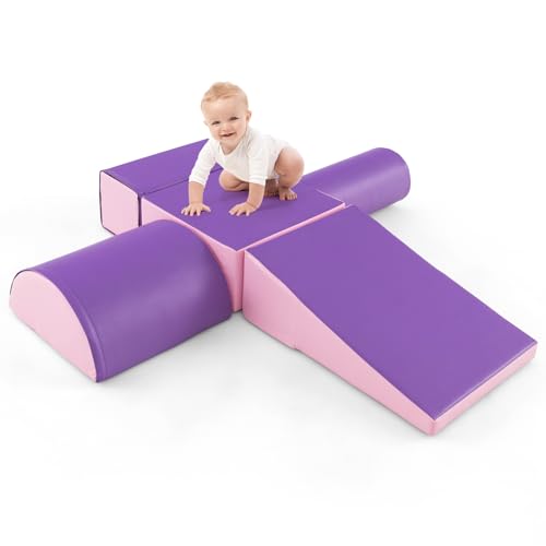 GOPLUS 5 TLG. Schaumstoffbausteine, Softbausteine zum Klettern & Rutschen, Riesenbausteine aus PU & EPE für Kinder, Großbausteine mit Vielseitige Formen für Kinderzimmer & Kindergarten (Lila) GOPLUS 5 TLG. Schaumstoffbausteine, Softbausteine zum Klettern & Rutschen, Riesenbausteine aus PU & EPE für Kinder, Großbausteine mit Vielseitige Formen für Kinderzimmer & Kindergarten (Lila) von GOPLUS