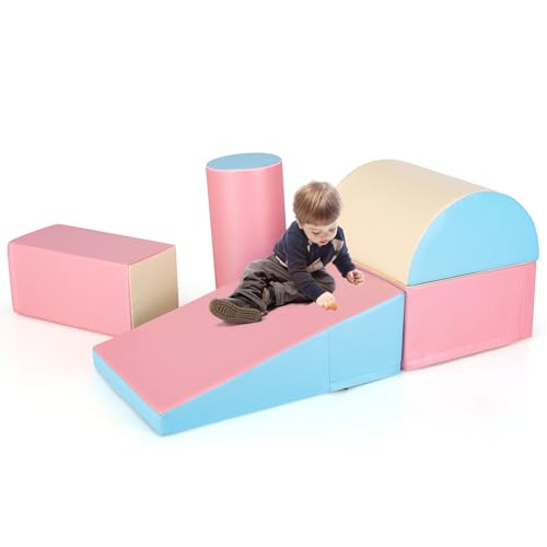 GOPLUS 5 TLG. Schaumstoffbausteine, Softbausteine zum Klettern & Rutschen, Riesenbausteine aus PU & EPE für Kinder, Großbausteine mit Vielseitige Formen für Kinderzimmer & Kindergarten (Rosa) GOPLUS 5 TLG. Schaumstoffbausteine, Softbausteine zum Klettern & Rutschen, Riesenbausteine aus PU & EPE für Kinder, Großbausteine mit Vielseitige Formen für Kinderzimmer & Kindergarten (Rosa) von GOPLUS