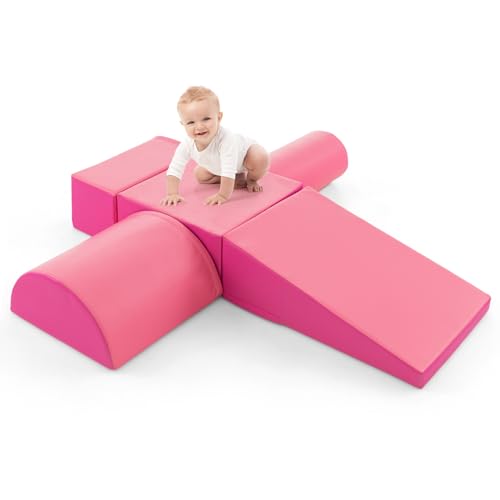 GOPLUS 5 TLG. Schaumstoffbausteine, Softbausteine zum Klettern & Rutschen, Riesenbausteine aus PU & EPE für Kinder, Großbausteine mit Vielseitige Formen für Kinderzimmer & Kindergarten (Pink) GOPLUS 5 TLG. Schaumstoffbausteine, Softbausteine zum Klettern & Rutschen, Riesenbausteine aus PU & EPE für Kinder, Großbausteine mit Vielseitige Formen für Kinderzimmer & Kindergarten (Pink) von GOPLUS