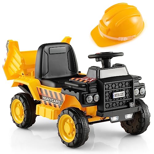 GOPLUS 6V Elektro Kinderauto, Aufsitz Muldenkipper mit Verstellbarer Kippmulde, Schutzhelm, Ergonomischen Sitz & Lenkrad, Elektroauto 2,5km/h für Kinder ab 18 Monate GOPLUS 6V Elektro Kinderauto, Aufsitz Muldenkipper mit Verstellbarer Kippmulde, Schutzhelm, Ergonomischen Sitz & Lenkrad, Elektroauto 2,5km/h für Kinder ab 18 Monate von GOPLUS
