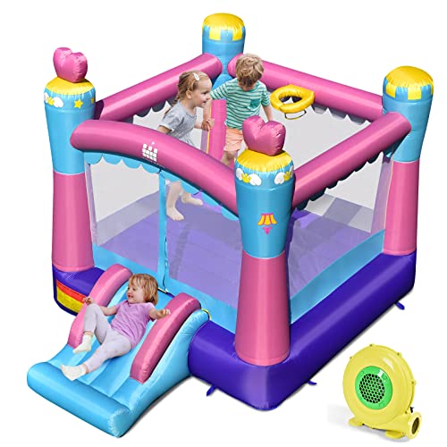 GOPLUS Aufblasbare Hüpfburg mit Rutsche, mit Sicherheitsnetz, Buntes Hüpfhaus, Geeignet für den Innen- und Außeneinsatz, Spielburg für Kinder von 3-10 Jahren, 334 x 265 x 250cm (Princess, Mit Gebläse) GOPLUS Aufblasbare Hüpfburg mit Rutsche, mit Sicherheitsnetz, Buntes Hüpfhaus, Geeignet für den Innen- und Außeneinsatz, Spielburg für Kinder von 3-10 Jahren, 334 x 265 x 250cm (Princess, Mit Gebläse) von GOPLUS