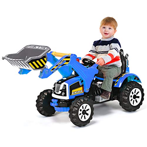 GOPLUS Elektrobagger mit Schalter für hohe/niedrige Geschwindigkeit, Kinderbagger mit Hebel für Vorwärts- und Rückwärtsfahren, Sandbagger, Spielbagger, Elektrofahrzeug mit Pedal, 149x62x74cm (Blau) GOPLUS Elektrobagger mit Schalter für hohe/niedrige Geschwindigkeit, Kinderbagger mit Hebel für Vorwärts- und Rückwärtsfahren, Sandbagger, Spielbagger, Elektrofahrzeug mit Pedal, 149x62x74cm (Blau) von GOPLUS
