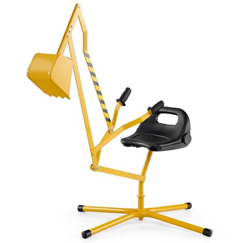 GOPLUS Kinder Sitzbagger, 360° drehbarer Aufsitzbagger, Sandkastenbagger Metall mit ockel & 2-Hand-Steuerungen, für Sand, Erde, Schnee, Outdoor-Metall-Bagger für Jungen & Mädchen ab 3 Jahren (Gelb) GOPLUS Kinder Sitzbagger, 360° drehbarer Aufsitzbagger, Sandkastenbagger Metall mit ockel & 2-Hand-Steuerungen, für Sand, Erde, Schnee, Outdoor-Metall-Bagger für Jungen & Mädchen ab 3 Jahren (Gelb) von GOPLUS