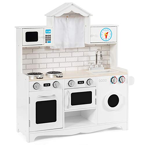GOPLUS Kinderküche aus Holz, Holzküche Spielküche mit Waschbecken, Herd, Backofen, Mikrowelle & Waschmaschine, Kinderrollenspiele für Kinder inkl. Spielzubehör, 78 x 29 x 93cm GOPLUS Kinderküche aus Holz, Holzküche Spielküche mit Waschbecken, Herd, Backofen, Mikrowelle & Waschmaschine, Kinderrollenspiele für Kinder inkl. Spielzubehör, 78 x 29 x 93cm von GOPLUS