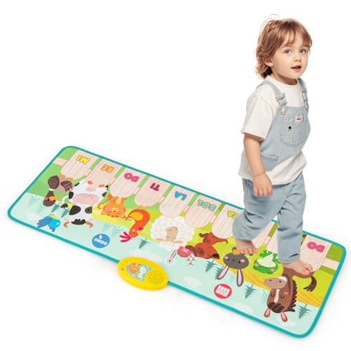 GOPLUS Musikmatte Kinder ab 1 Jahr, Klaviermatte mit 10 Tiergeräuschen, 10 Tasten & 10 Liedern, Baby Spielzeug ab 1 2 3 Jahre, Musikspielzeug Kleinkinder, Geburtstag Geschenke für Jungen & Mädchen von GOPLUS