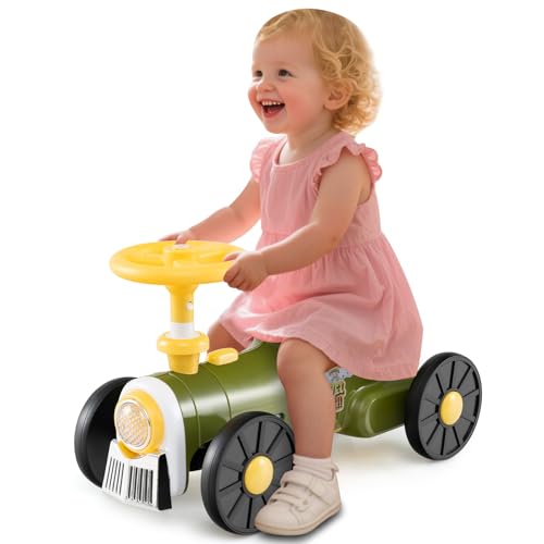 GOPLUS Rutschauto für Kinder, Rutschfahrzeug mit Lenkrad, Zuggeräusche & Stauraum unter dem Sitz, Kinderauto mit 4 robusten Rädern, Spielzeug zum Fahren für Kleinkinder von 19-36 Monaten (Grün) GOPLUS Rutschauto für Kinder, Rutschfahrzeug mit Lenkrad, Zuggeräusche & Stauraum unter dem Sitz, Kinderauto mit 4 robusten Rädern, Spielzeug zum Fahren für Kleinkinder von 19-36 Monaten (Grün) von GOPLUS